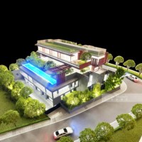 Maqueta Personalizada a Escala 1:50 de Villa en Dubái, Modelo Arquitectónico Contemporáneo de Plástico de Alta Precisión para Exhibición y Marketing Inmobiliario - Diseño de Modelos 3D