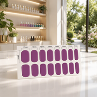 16 Bandes d'ongles en gel UV semi-durcies à couverture complète, autocollants pour ongles, étanches, en acrylique, type patch coulissant