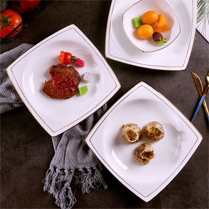 OEM/ODM Hand-<strong>Painted</strong> Gold Edge 10inch Flat <strong>Ceramic</strong> Gold Rimmed Dinner Plates <strong>Elephant</strong> Porcelain Plates - Product Image 2