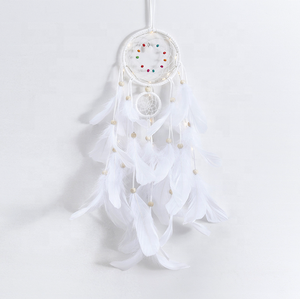 Vente en gros de Offre Spéciale Sweet Home Decor <span class=keywords><strong>Attrape</strong></span>-rêves Ornement de plumes blanches <span class=keywords><strong>Attrape</strong></span>-rêves fait à la main - Product Image 5