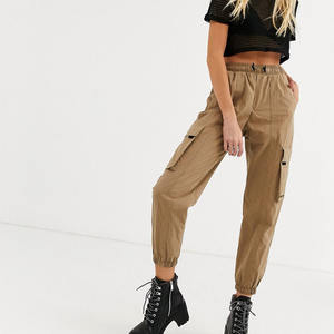 Private label tapered fit cintura regolabile streetwear jogger donne <span class=keywords><strong>cargo</strong></span> pantaloni con tasca laterale - Product Image 1