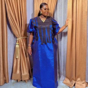 Conjunto de Vestido Bordado Boubou de Moda Africana de Alta Calidad para Mujer, con Pañuelo, Dos Piezas, Vestidos Maxi para Mujer, K1060 - Product Image 4