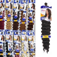 Extensions de cheveux synthétiques bouclés style bohème de 22 pouces, tresses au crochet, vagues profondes océaniques, ignifuges, pour perruques et tresses