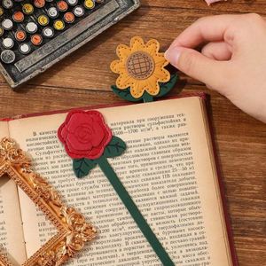 PU Leather <b>Bookmarks</b> for Women Cute Flower <b>Bookmarks</b> for Book Lovers Daisy Tulip Sunflower <b>Bookmark</b> - Product Image 2