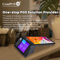 Terminal POS Portátil Android 14.0 para Pagos Móviles con Impresora, Escaneo NFC, Pantalla LCD Dual, Caja Registradora Portátil
