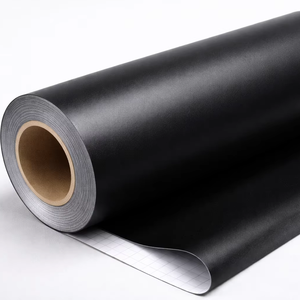 Feuille décorative en plastique PET noir anti-traces de doigts pour lamination de meubles, structure GAG anti-bactérienne, stock disponible, simple face - Product Image 1