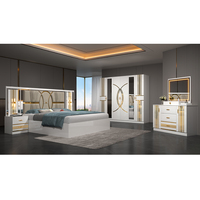 Ensemble de chambre à coucher de luxe avec tête de lit en tissu, lit double king size, mobilier moderne et simple en bois pour la maison, ensembles de chambre à coucher de luxe queen et full