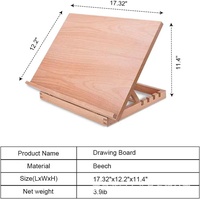 Table à dessin inclinable en bois à 5 positions Chevalet Art Dessin et croquis Peinture Planche en bois de hêtre