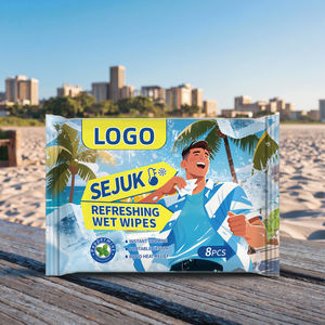 OEM ODM Lingettes rafraîchissantes sans <span class=keywords><strong>alcool</strong></span> pour bébé pour poussette Pack refermable 8 pièces parfum <span class=keywords><strong>menthe</strong></span> - Product Image 1