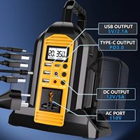 Onduleur compact et léger à onde sinusoïdale pure 350W pour chargeur de batterie Li-ion Dewalt 20V 60V, station d'alimentation LED et adaptateur de voiture