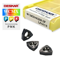 Inserto de Carburo para Taladrado DESKAR Serie WCMX WCMX 040208 SF, Inserto de Fresado CNC, Inserto de Carburo para Herramientas de Corte
