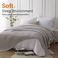 Couverture en mousseline 100 % coton en gros, 150*200 cm, gris clair, douce et confortable, jeté de lit, couverture pour bébé, motif uni rayé