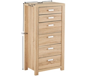 Meuble de rangement classique d'intérieur de luxe en panneaux de particules, <span class=keywords><strong>commode</strong></span> haute à <span class=keywords><strong>6</strong></span> <span class=keywords><strong>tiroirs</strong></span> en bois pour chambre à coucher - Product Image 2
