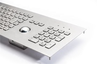 Teclado Industrial Metálico Impermeable IP65 de 106 Teclas USB con Panel Frontal de Acero Inoxidable y Trackball para Máquina de Curvar Tuberías