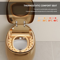 Inodoro inteligente moderno con bidé gris, forma de huevo, trampa en S, control remoto automático y control de voz con IA.