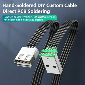 Câble d'extension USB 2.<span class=keywords><strong>0</strong></span> plat en silicone souple et durable, coudé à 90 degrés (gauche, droite, haut, bas), mâle-femelle, flexible et pliable pour PC - Product Image 3