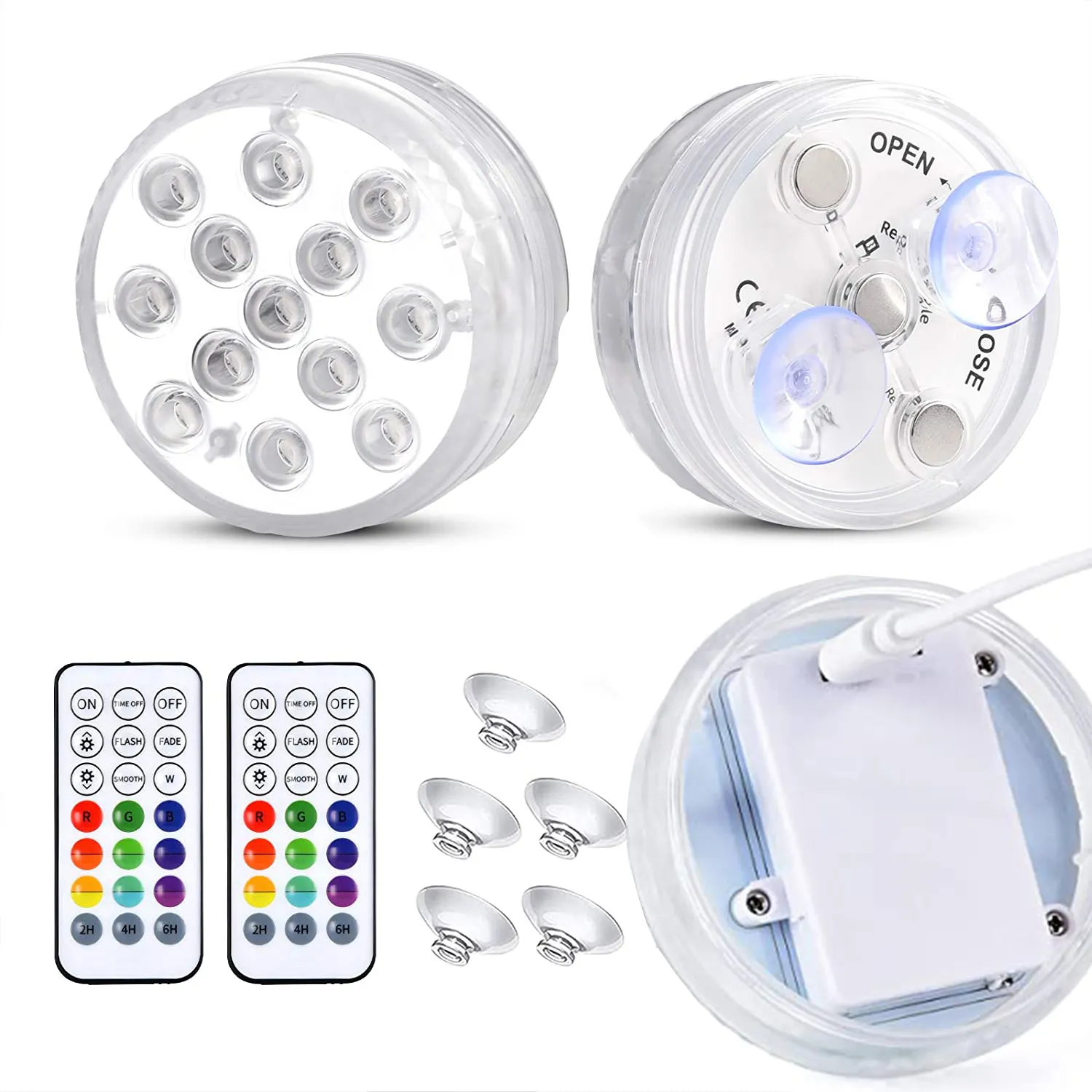 Remote Control battery operated USB rechargeable under water submersible Swimming Pool RGB led color changing pool Lights bulb