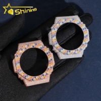 Diamanttester-geprüfte Hip-Hop Iced Out Uhr GA2100 mit Moissanit-Diamanten und mehrfarbigen Zirkonia-Steinen im Gehäuse