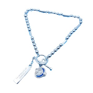 Custom Round Beaded <b>Bracelet</b> With <b>Metal</b> Letter Pendant Bright Silver Zinc Alloy Jewelry Gift For Women - Product Image 5