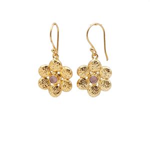 Pendientes de gota de piedras preciosas de Calcedonia Rosa hechos a mano atractivo gancho colgante estilo joyería de dama de honor de moda para mujer - Product Image 1