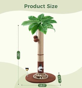 Árbol de Actividades para Gatos Pequeños, Moderno, Simple, de Felpa Crema, Casa en el Árbol, Torre para Gatos - Product Image 5