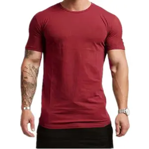 पुरुषों का स्लिम फिट नरम कपास पॉलिएस्टर खेल टी शर्ट पुरुषों की छोटी आस्तीन सरल डिजाइन शर्ट थोक के लिए