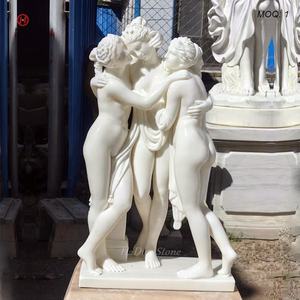 Décor à la maison personnalisé nu sexy femme nue statue en marbre trois filles sexy statue en pierre à vendre - Product Image 1