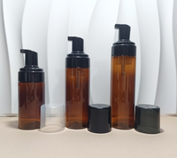 Vente en gros Brun 100ml 120ml 150ml 200ml 250ml Ambre PET Flacon pompe mousse plastique à épaulement rond avec bouchon en mousse pour crème pour le visage