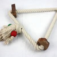 Balancelle suspendue en corde de coton pour perroquets de petite et moyenne taille avec anneaux colorés et corde à mâcher pour la dentition - Jouet perchoir pour oiseaux pour usage intérieur/extérieur