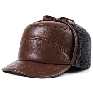 Cappello Invernale da Uomo J191 in Pelle Stile Aviatore con Paraorecchie, Cappello da Baseball Antivento e Impermeabile, Cappello da Pilota - Product Image 4