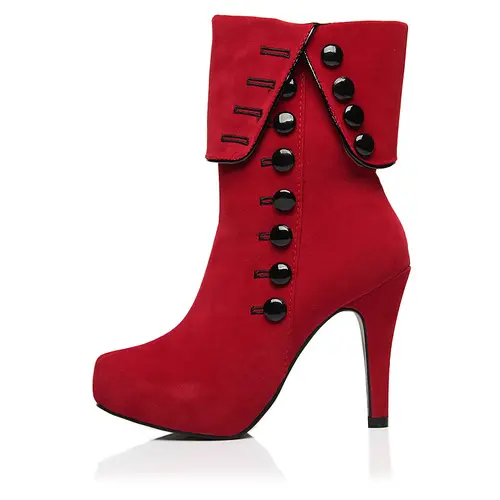 Bottes rouges pour femmes Bottes pour femmes à talons hauts Chaussures de mode d'hiver pour femmes