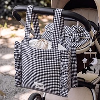 Panier à couches suspendu et organiseur de poussette en polyester résistant à l'eau, grande capacité, sangle détachable pour le rangement des biberons