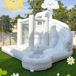 新しいデザインホワイトインフレータブルバウンサーホットセールバウンスハウスパーティーレンタル機器ウォータースライド結婚式パーティー用 - Product Image 2