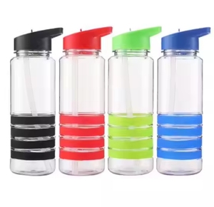 Botella de Agua de Plástico Transparente de Gran Capacidad, Portátil, Libre de BPA, con Pajita y Logotipo Personalizado - Product Image 2