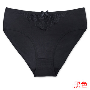 Slip in cotone <span class=keywords><strong>a</strong></span> <span class=keywords><strong>vita</strong></span> <span class=keywords><strong>alta</strong></span> taglie forti 4XL all'ingrosso con fiocchi in pizzo, mutandine traspiranti da donna - Product Image 4