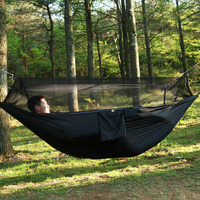 Vente chaude Nylon Parachute Arbre Ceinture Balançoire chaise Lit En Plein Air Hamacs Hamac Avec Moustiquaire Pour Camping Voyage Randonnée