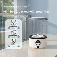 Mini Lave-linge Portable Sans Fil avec Affichage Numérique, Boîtier en Plastique Étanche et Rotatif pour Sous-vêtements