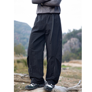 Pantalones <span class=keywords><strong>de</strong></span> escalada y pesca para hombre, estilo streetwear, <span class=keywords><strong>de</strong></span> pierna ancha, holgados, color caqui, <span class=keywords><strong>de</strong></span> nailon ligero para senderismo - Product Image 2