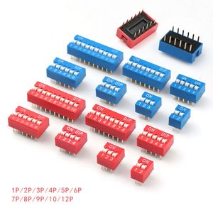 मल्टी पोजीशन सीधे डुबकी स्विच 2.54 मिमी पिच 1p-9p लाल नीले क्षैतिज टॉगल आसान ऑपरेशन dc12v 50ma 6 महीने - Product Image 4