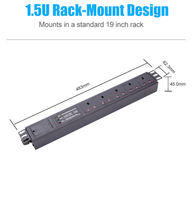 Unité d'alimentation PDU longue pour armoire informatique avec logo personnalisé et crochets de montage standard pour une installation facile dans les armoires
