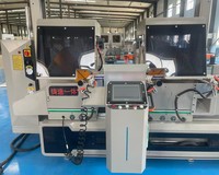 Máquina de Corte de Perfiles de Aluminio con Control PLC, Alimentación Hidráulica Automática, Sierra de Corte CNC de Doble Cabezal