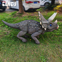 Gengu Dinozor Yüksek Simülasyonlu Animatronik Triceratops El Yapımı Dino Robot Köpek Dinozor Animatronik Dinozor Modeli
