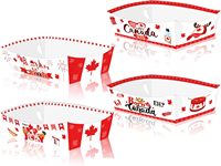 24 pièces plaque de fierté canadienne fête du Canada Snack plateau à bonbons boîte en papier de type navire fournitures de fête du Canada plateau en papier jetable