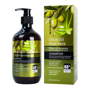 Shampooing pour cheveux à l'huile d'olive, à l'aloe vera et à la kératine, réparateur et hydratant, marque privée - Product Image 1