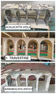 Muebles de Piedra de Estilo Nórdico para Decoración del Hogar, Mesa Consola Decorativa de Mármol <span class=keywords><strong>Italiano</strong></span> Calacatta Viola con Forma de Arco para la Entrada - Product Image 6