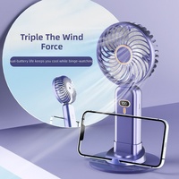 Ventilateur portable pliable G10 avec logo personnalisé OEM ODM, écran LED numérique, rechargeable, mini ventilateur avec support pour téléphone