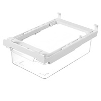 Boîte de rangement rectangulaire en plastique OEM ODM avec rail de suspension, panier coulissant rustique pour cuisine en plastique PP