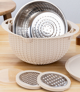 Thép không gỉ bát với 3 hoán đổi cho nhau graters bột trộn bát 4-1 colander với trộn bát đặt - Product Image 4