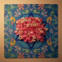 Jeu de Mahjong rose pailleté 160 pièces, tuiles de Mahjong américaines avec coffret cadeau en acajou, emballage OEM personnalisé