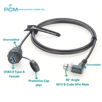 Cable de Programación con Conector USB a M12 Angular IP67 de 5 Pines con Código B, Compatible con Módulos de Diálogo de Procesos IFM EC9125 PDM360 NG
